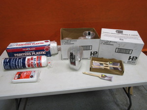 lot 131 image: Painters Plastic, Paint Brushes & Paint Cup Liners