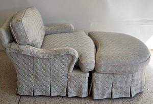 lot 208 image: Freshly Upholstered Down Chaise Lounge Chair