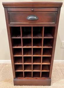 lot 104 image: POTTERY BARN Modular Wine Grid Cabinet #1