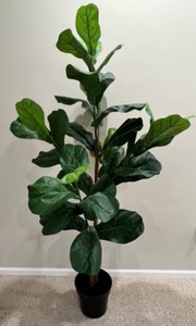 lot 110 image: Faux Fiddle-leaf Fig Plant