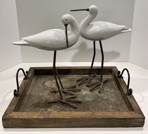 lot 126 image: PTMD Collection Tray and Ceramic  Metal Seagulls