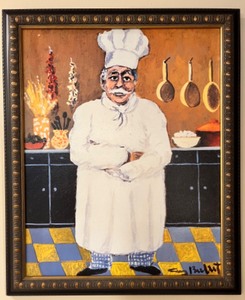lot 130 image: Framed GUY BUFFET Chef Print