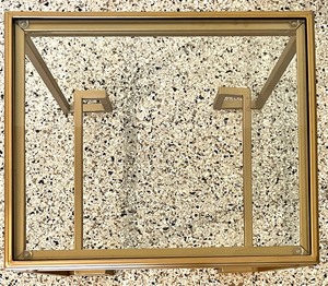 lot 226 image: Vintage G-Shaped Brass Side Table with Glass Top
