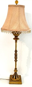 lot 233 image: Pair of Table Lamps with Bejeweled Lamp Shades