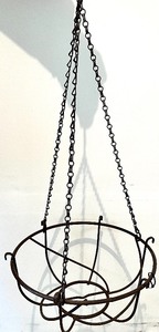 lot 236 image: Ornate Pot, Wire Hanging Pots and Decorative Door Stop