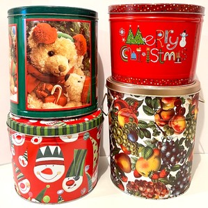 lot 248 image: Holiday Metal Tins and a Bunch of Pinecones