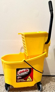 lot 267 image: LIBMAN COMMERCIAL Mop Bucket, Mop Handle, Mop Heads and Brooms