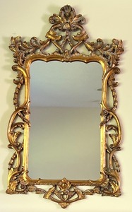 lot 2 image: Italian Rococo Style LARGE Gold Mirror