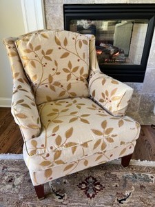 lot 8 image: DAPHA - Baker Furniture - Silk Upholstered Accent Chair with Down Cushions #2