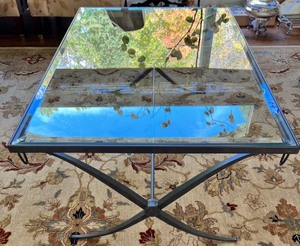 lot 69 image: BAKER Wrought Iron Glass Cocktail Table
