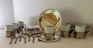 lot 49 image: Monogrammed Demitasse Espresso Serving Set for 8