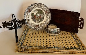 lot 77 image: Hand Carved Wood Tray - SEE PHOTOS  and More