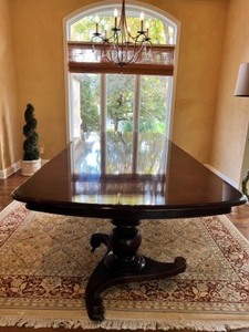 lot 13 image: MILLING ROAD  BAKER FURNITURE Double Pedestal Mahogany Dining Table