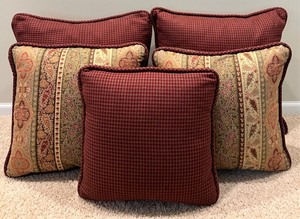 lot 144 image: Set of 5 Coordinating Pillows in Warm Tones
