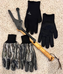 lot 151 image: GAMEHIDE Vest, Gloves, Pant Guards and BONUS Boat Cushions