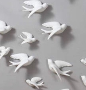 lot 51 image: HOMART Porcelain Wall Art - Birds in Flight