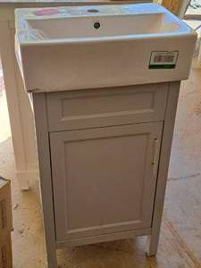lot 1403 image: Bathroom Vanity Cabinet with Sink 1-door1-drawer2-shelf