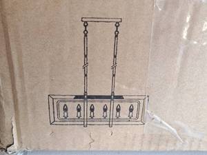 lot 1489 image: Home Decorators Collection Hanging Light 6-bulb (in original box)