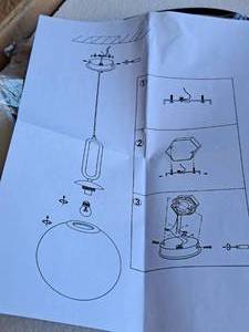lot 1499 image: Vidalite 60W LED Modern 60W LED Glass Globe Pendant Light (in original box)