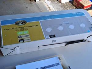 lot 1510 image: Hampton Bay Brushed Nickel LED Directional Track Lighting Kit 4-bulb (in original box)