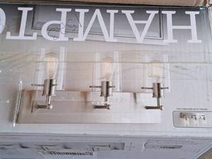lot 1523 image: Hampton Bay Reagan Light Fixture 3-bulb (in original box)