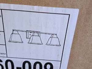 lot 1525 image: Progress Lighting Clifton Brushed Nickel Light Fixture 3-bulb (in original box)