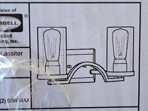 lot 1534 image: Progress Lighting Lassiter Black Light Fixture 2-bulb (in original box)