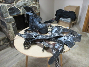 lot 107 image: STAGE BELTS AND A BOOT