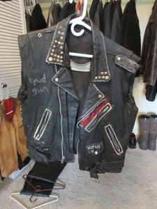 lot 137 image: STAGE WORN LEATHER PUNK VEST