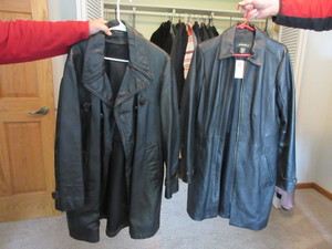 lot 142 image: BLACK LEATHER COATS