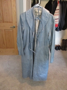 lot 144 image: BLUE LEATHER COAT