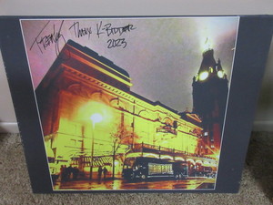 lot 99 image: FREAKY CUSTOM AUTOGRAPHED PHOTOGRAPH OF HAIRBALL BUS ON CANVAS FOR KBID WINNER