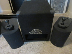 lot 195 image: SUBWOOFER AND WALL SPEAKERS