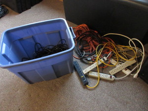 lot 237 image: POWER STRIPS, EXTENSION CORDS AND POWER CABLES