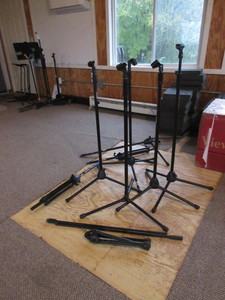 lot 230 image: STRAIGHT MICROPHONE STANDS AND PARTS FOR REPAIRS