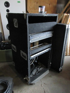 lot 310 image: ROLLING AUDIO RACK WITH COVERS