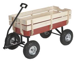lot 9 image: All-Terrain Red Wagon  220-Lb. Capacity
