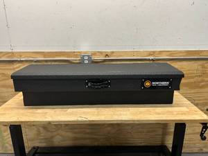 lot 105 image: Northern Tool Side-Mount Truck Tool Box - Aluminum, Matte Black, Pull Handle Latch, 48in. x 11.5in. x 11in. Model Number 36212761