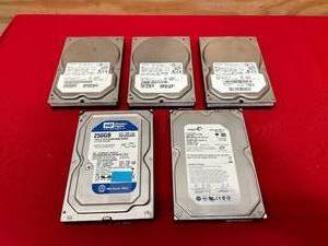 lot 138 image: Lot of 5-  Hard Drives by HITACHI, SEAGATE & WESTERN DIGITAL