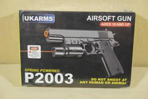 lot 126 image: UKArms P2003 Spring Powered Airsoft Pistol with Laser