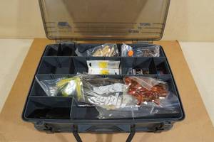 lot 164 image: Plano Side By Side Tackle Box with Assorted Tackle