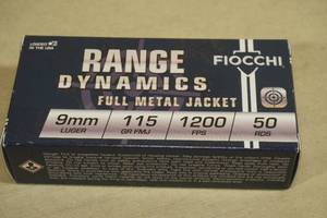lot 172 image: 50 Fiocchi 9mm Luger 115 Gr FMJ Ammo