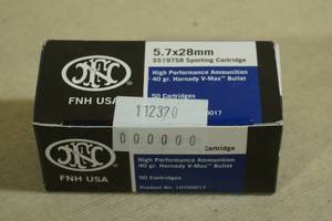 lot 177 image: 50 FNH 5.7 x 28mm 40 Gr Hornady V-Max Ammo