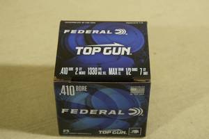 lot 215 image: 25 Federal .410 Gauge 2-12 7.5 Shot Shotshells