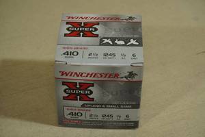 lot 218 image: 25 Winchester Super-X .410 Gauge 2-12 6 Shot Shotshells