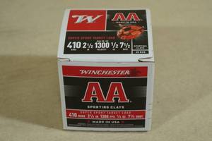 lot 220 image: 25 Winchester AA .410 Gauge 2-12 7.5 Shot Shotshells