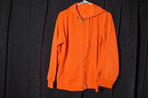 lot 243 image: Blaze Orange Zip-Up Hoodie