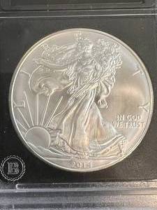 2014 AMERICAN SILVER EAGLE IN BLACK SLAB BU
