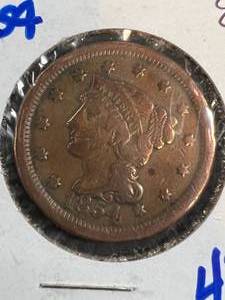 1854 US BRAIDED HAIR LARGE CENT