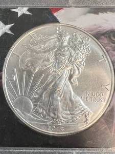 2014 AMERICAN SILVER EAGLE 1 TROY OZ .999 FINE SILVER IN CASE
